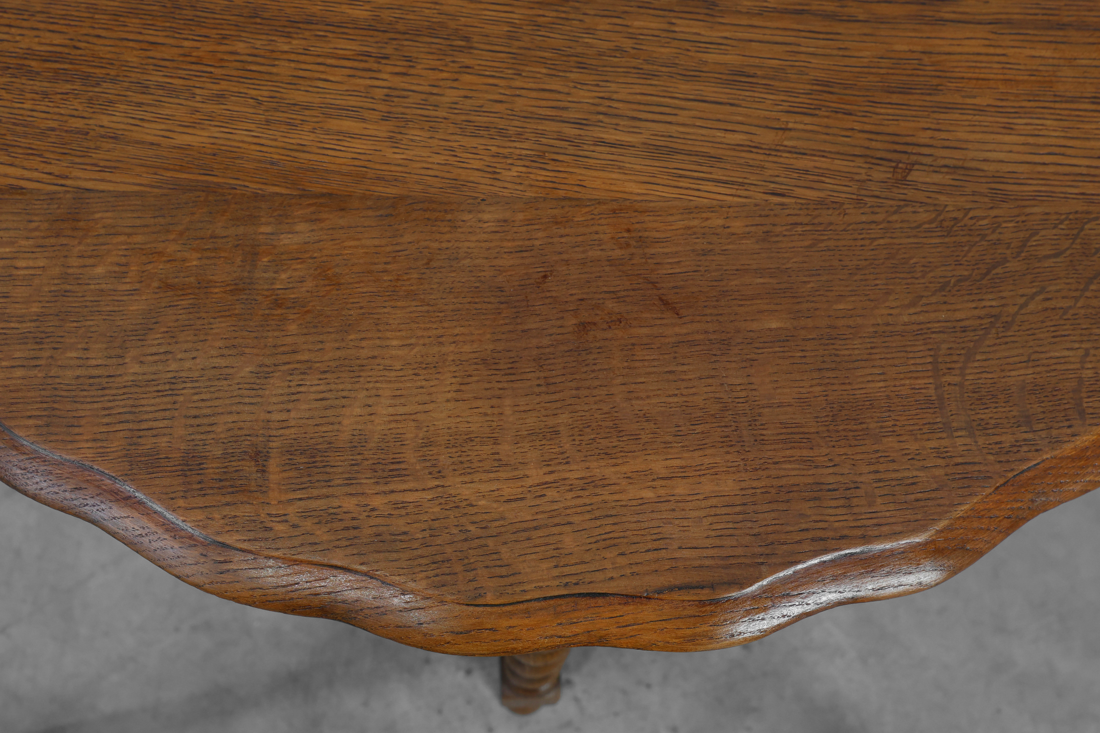 Solid Oak Carved Side Table with Barley-twist legs, France ca. 1890thumbnail